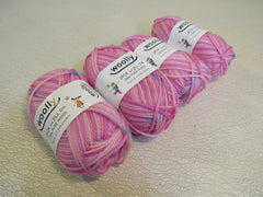 Woolly Jack and Jill DK Yarn Pink/Turquoise 4 Skeins 109 Yards Each -- New