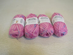 Woolly Jack and Jill DK Yarn Pink/Turquoise 4 Skeins 109 Yards Each -- New