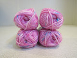 Woolly Jack and Jill DK Yarn Pink/Turquoise 4 Skeins 109 Yards Each -- New