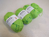 Woolly Jack and Jill DK Yarn Lime/Green 3 Skeins 109 Yards Each 100% Pure Wool -- New