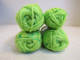 Woolly Jack and Jill DK Yarn Lime/Green 3 Skeins 109 Yards Each 100% Pure Wool -- New