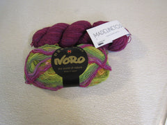 Noro/Madelinetosh Yarn Kit Fingering Weight Sock 2 Skeins 879 Yards Total -- New