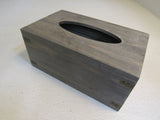 Designer Wooden Kleenex Tissue Box 10in x 6.25in x 4.5in Gray/Brown -- New