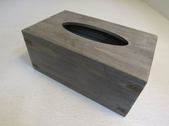 Designer Wooden Kleenex Tissue Box 10in x 6.25in x 4.5in Gray/Brown -- New