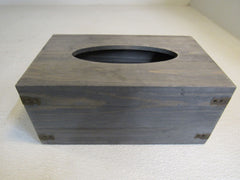 Designer Wooden Kleenex Tissue Box 10in x 6.25in x 4.5in Gray/Brown -- New
