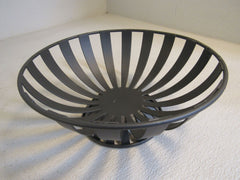 Designer Decorative Bowl Basket 11in x 11in x 5in Dark Gray Sturdy Metal -- New