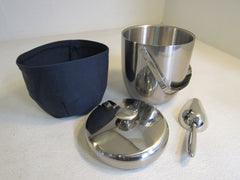 Designer Ice Bucket and Scoop 7.5in L x 7.5in W x 9.5in H Silver Metal -- New