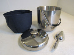 Designer Ice Bucket and Scoop 7.5in L x 7.5in W x 9.5in H Silver Metal -- New