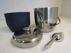 Designer Ice Bucket and Scoop 7.5in L x 7.5in W x 9.5in H Silver Metal -- New