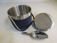 Designer Ice Bucket and Scoop 7.5in L x 7.5in W x 9.5in H Silver Metal -- New