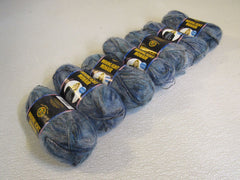 Lion Brand Yarn Midnight Mohair Yarn 7 Skeins 82 Yards Each Blue/Silver/Metallic -- New