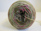 St. Elias Pagewood Farm Hand Dyed Sock Yarn 1 Ball 450 Yards Pink/Green/Brown -- New
