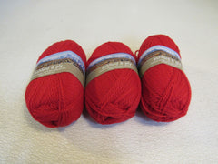 Ashford 8Ply Yarn Red 3 Skeins 218 Yards Each 100% New Zealand Wool -- New