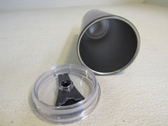 MugHeads 20-oz Double Wall Thermal Tumbler Black/Silver Frost Stainless Steel -- New