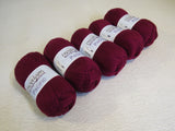 Cascade Yarns Pacific Yarn Crimson 5 Skeins 213 Yards Each -- New