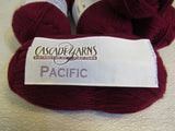 Cascade Yarns Pacific Yarn Crimson 5 Skeins 213 Yards Each -- New