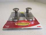 Command 3M Large Brushed Nickel Metal Hooks Set of 2 Holds 5-lbs Decorative -- New