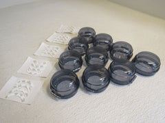Standard Stove Knob Covers Lot of 10 Smokey Clear Gray With Adhesive Strips -- New
