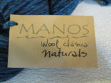 Manos Del Uruguay Clasica Naturals Hand Spun Kettle Dyed Yarn Charcoal/Blue -- New