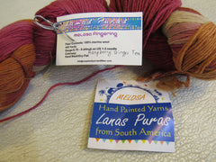 Lanas Puras Melosa Hand Painted Yarn 2 Skeins 1 Ball 440 Yards Each -- New