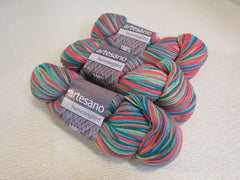 Artesano Humming Bird Yarn Multicolored 3 Skeins 327 Yards Each 100% Pure Alpaca -- New