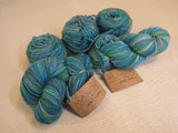 Manos Del Uruguay Clasica Handspun Kettle Dyed Yarn Green/Blue Pure Wool -- New