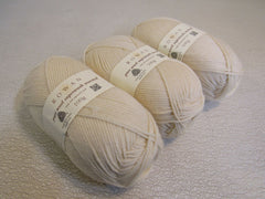Rowan Pure Wool Superwash Worsted Yarn Crème 3 Skeins 219 Yards Each 100% Wool -- New