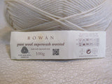 Rowan Pure Wool Superwash Worsted Yarn Crème 3 Skeins 219 Yards Each 100% Wool -- New