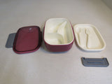 Bibury Lunch Box Set Kit 8.5in x 6in x 3in Rose/Cream -- Used