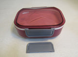 Bibury Lunch Box Set Kit 8.5in x 6in x 3in Rose/Cream -- Used