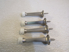 Standard Rigid Door Stops Lot of 4 3in Brushed Nickel -- Used