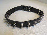 Designer Spiked Pet Collar 27in Black/Silver -- New