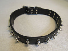 Designer Spiked Pet Collar 27in Black/Silver -- New