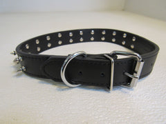 Designer Spiked Pet Collar 27in Black/Silver -- New