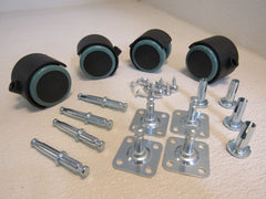 Slipstick 4 Rubber Caster Wheels Black 2-in 50-mm Max Load 264-lb CB681 -- New