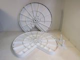Lazy Daisy 28-in Kitchen Cabinet Lazy Susan Rotating Tray Pie Cut Set of 2 White -- Used