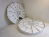Lazy Daisy 28-in Kitchen Cabinet Lazy Susan Rotating Tray Pie Cut Set of 2 White -- Used