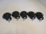 Amazon Commercial 3-in Transparent Swivel PU Caster Lot of 5 Black Max 65-lbs -- New