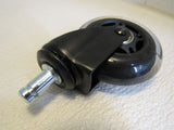 Amazon Commercial 3-in Transparent Swivel PU Caster Lot of 5 Black Max 65-lbs -- New