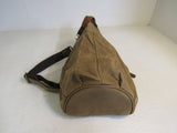 Designer Satchel Sling Bag 10in L x 8in W x 16in H Brown Heavy Duty Canvas -- New
