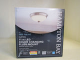 Hampton Bay Clifton 11-in LED Color Changing Flush Mount HUI8011L-5/BN -- New