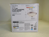 Hampton Bay Clifton 11-in LED Color Changing Flush Mount HUI8011L-5/BN -- New