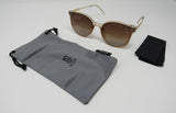 SojoS Sunglasses Retro Round Dolphin Womens Gold/Tan -- New