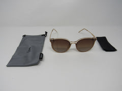 SojoS Sunglasses Retro Round Dolphin Womens Gold/Tan -- New