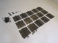 3-1/2-in Door Hinges 3 Hole Round Corners Lot of 15 Aged Bronze -- Used