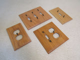 Amer Tac Outlet & Switch Device Cover Plates Lot of 4 Natural Oak -- Used