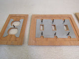 Amer Tac Outlet & Switch Device Cover Plates Lot of 4 Natural Oak -- Used