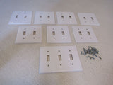 Leviton Light Switch Cover Plates Lot of 8 White 2 Sizes -- Used