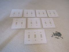 Leviton Light Switch Cover Plates Lot of 8 White 2 Sizes -- Used