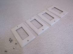 Cooper GFI Rocker Cover Plates Lot of 4 4.5in x 2.75in White 15FF W1 -- Used